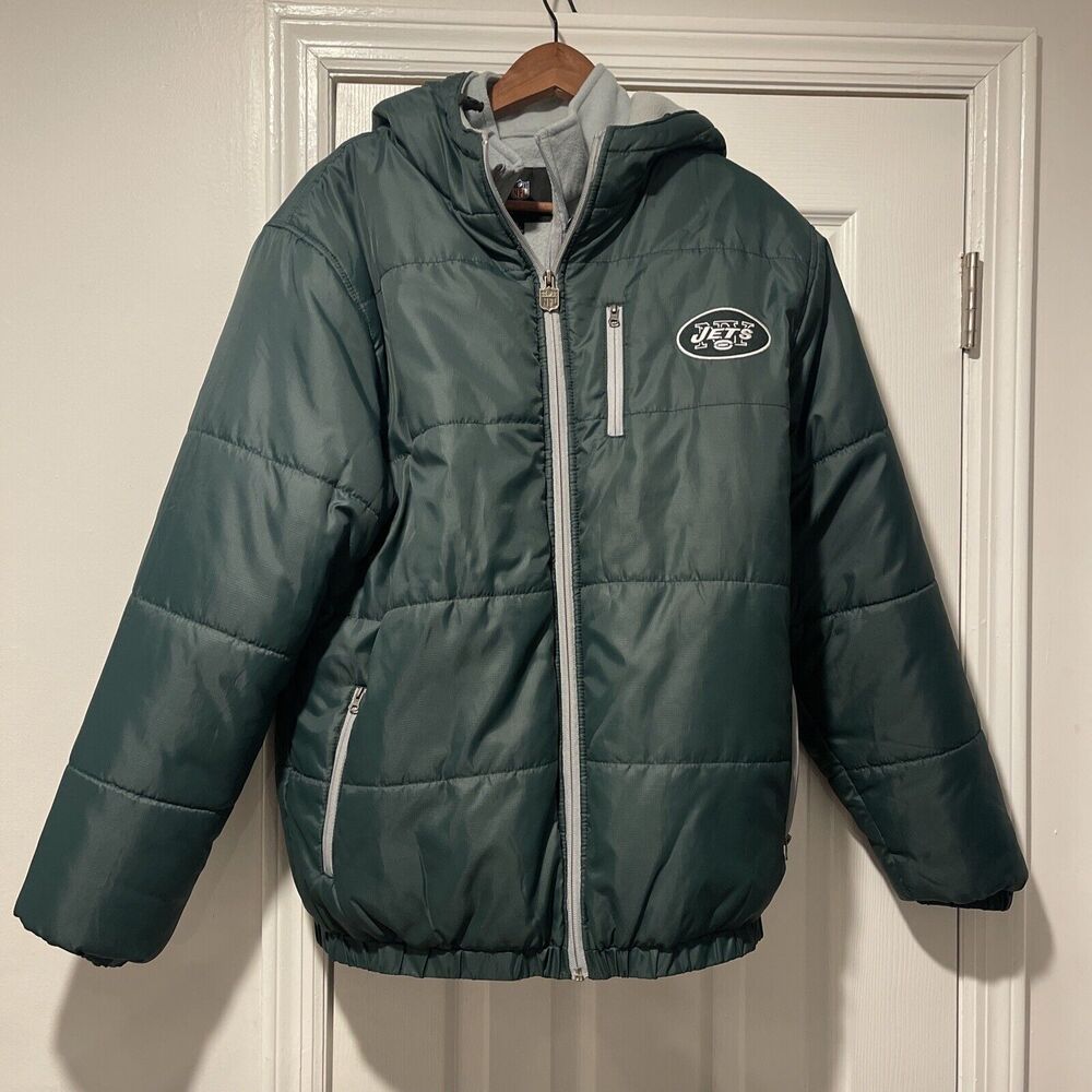 New York Jets NFL PRO LINE Winter Jacket Men's Green/Gray Size Small